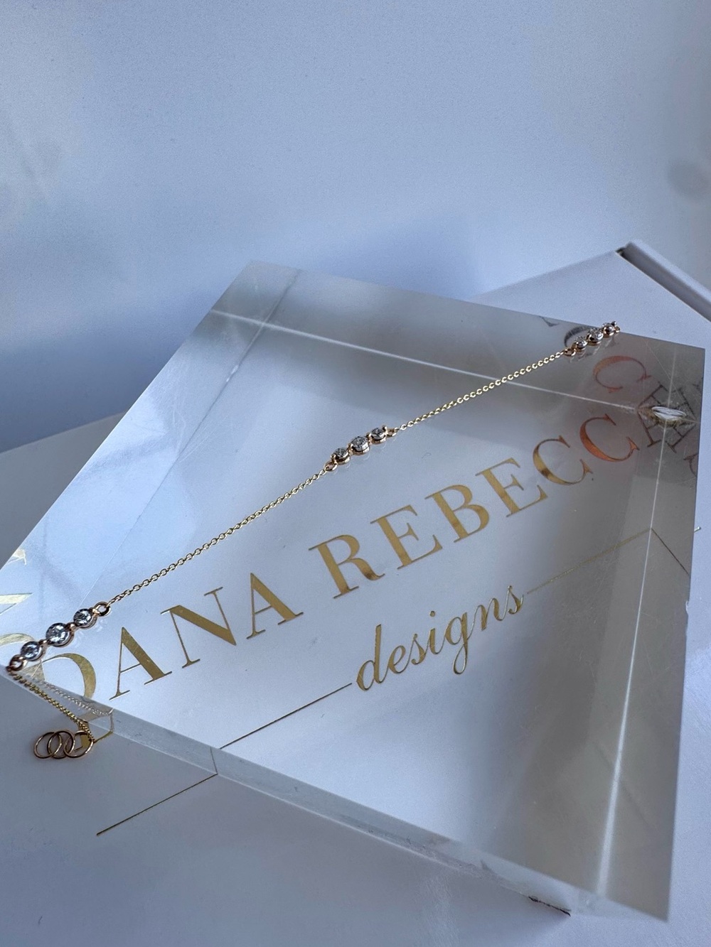 Dana Rebecca Designs Ava Bea Trio Station Diamond Bracelet 14k Yellow Gold 6.75” - Picture 4 of 11